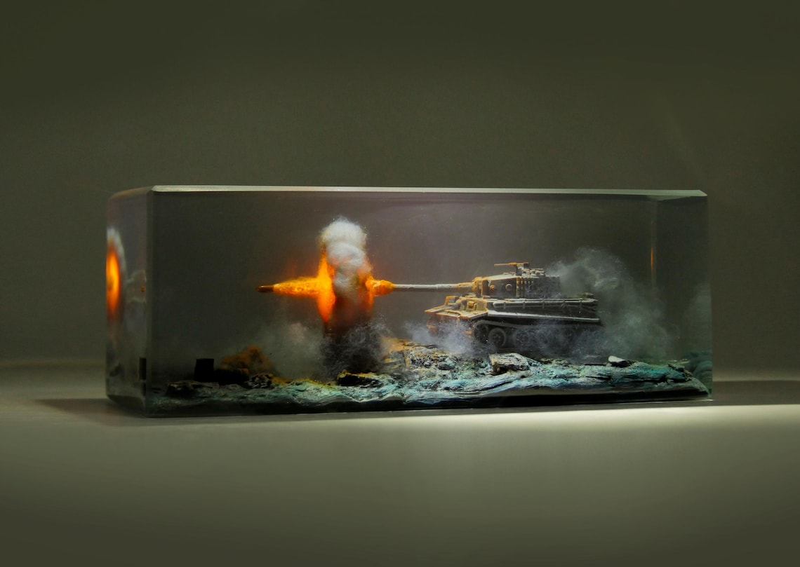 WW2 Tiger Tank Resin Lamp