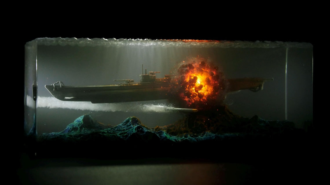 Submarine Torpedo Resin Lamp