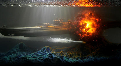 Submarine Torpedo Resin Lamp