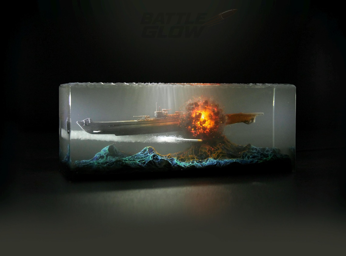 Submarine Torpedo Resin Lamp