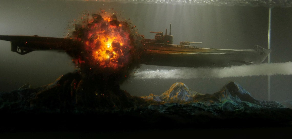 Submarine Torpedo Resin Lamp
